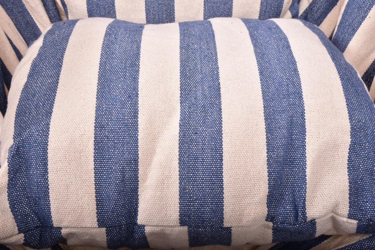 HÄNGESESSEL Mainz Blau-Weiß Hängesitz Aufhängung - Blau, Holz (65/120/90cm) - DELUKE