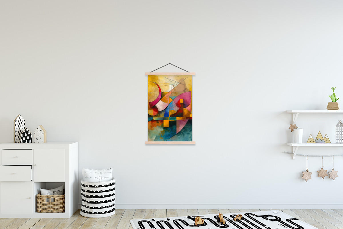 POSTER Kunst - Abstrakt - Modern 60x90 cm - Gelb, Textil (60/90/0.15cm) - MuchoWow