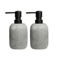 SEIFENSPENDER 2-teiliges Set Harz Sandstein Grau - Grau, Keramik (8/16.2/8cm)
