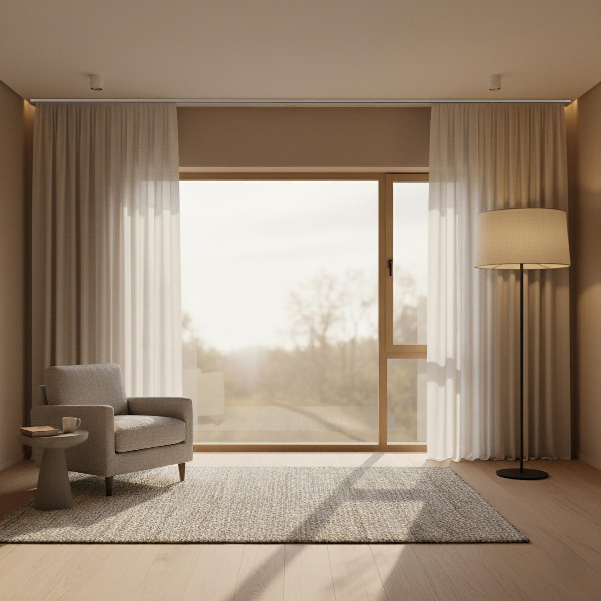 GARDINENSCHIENE / OBJEKTSCHIENE Primax 600 cm (geteilt in 3 x 200 cm), 1-läufig Silbergrau - Silberfarben/Alufarben, Metall (1.4/0.9/600cm) - INTERDECO