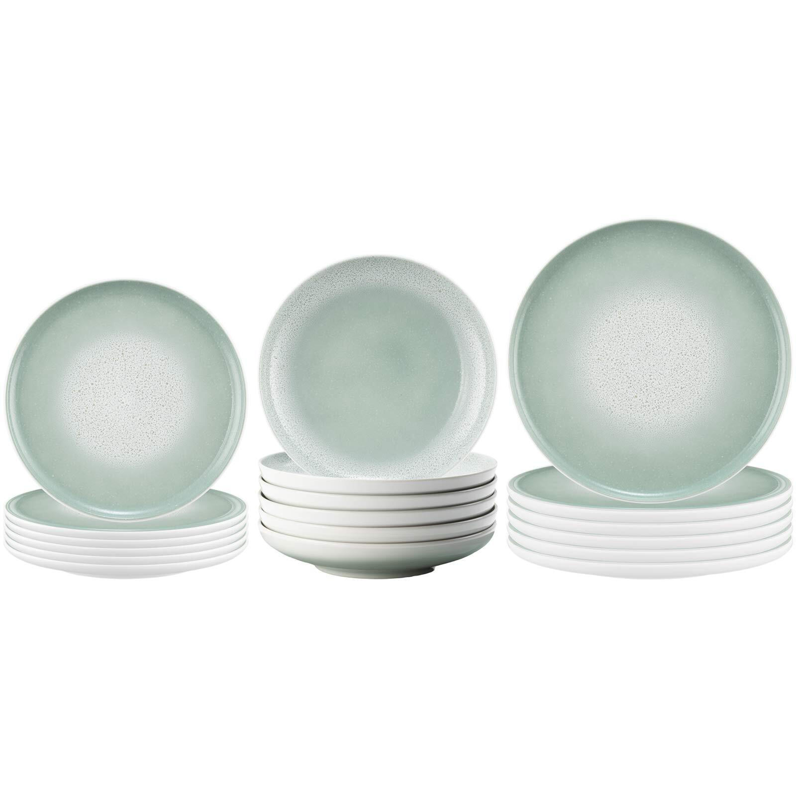 TELLER-SET Sento Home Aura mint 18er Set - Mintgrün, Keramik (2/2/2cm) - Seltmann Weiden