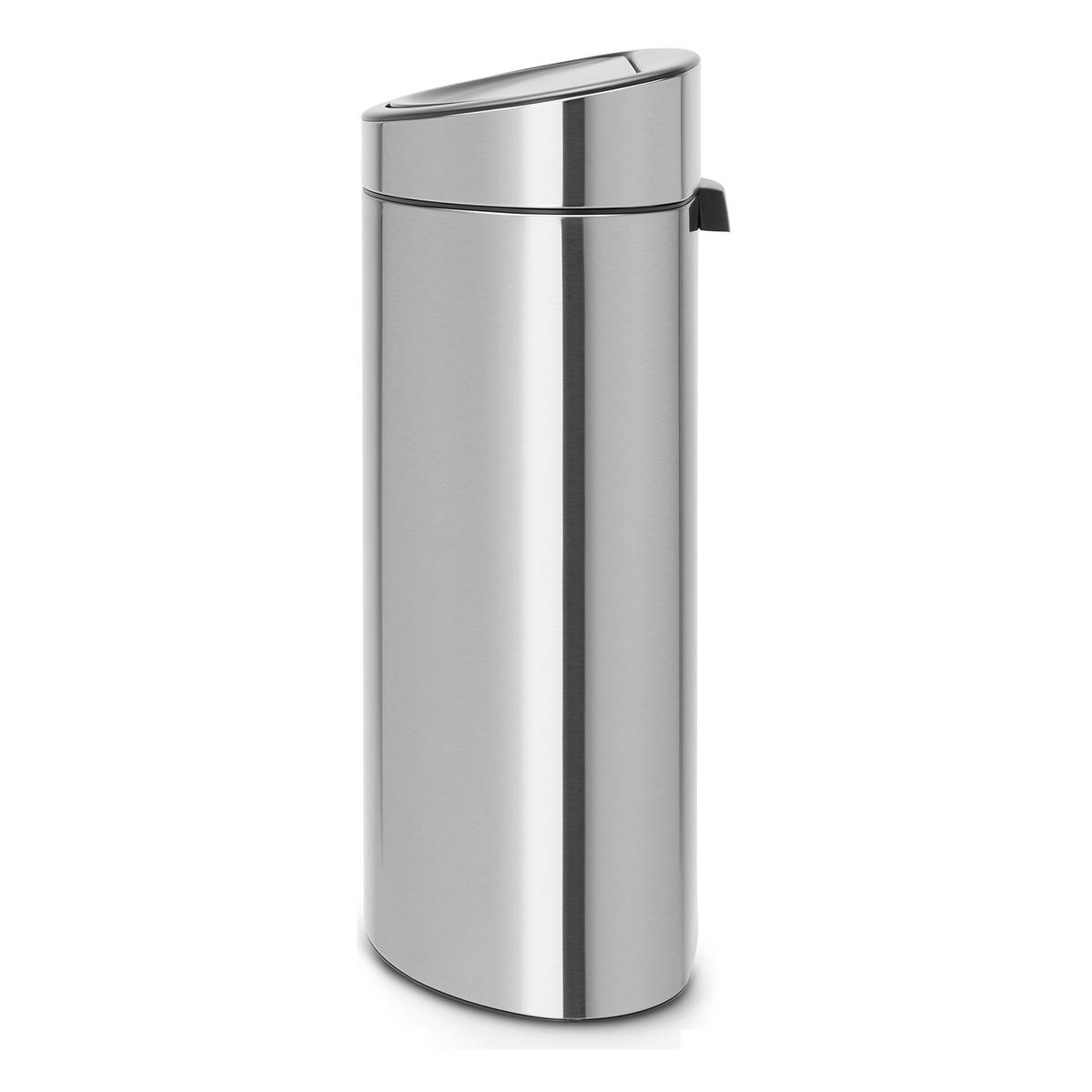 ABFALLEIMER Touch Bin, Matt Steel, 40 L - Silberfarben, Metall (48.3/76.5/32.8cm) - Brabantia