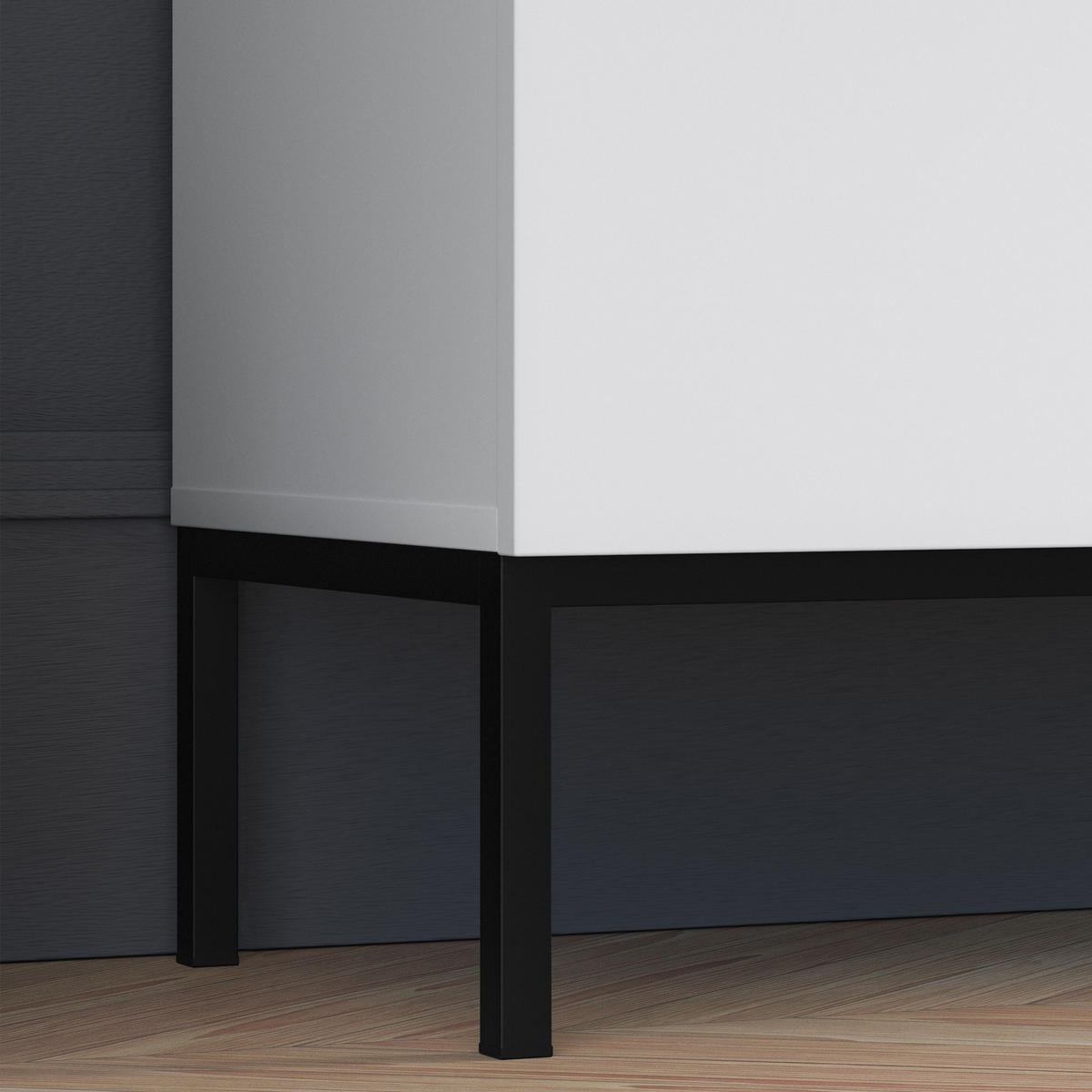 KOMMODE NEBRO,Weiß/Schwarz - Schwarz/Weiß, Holzwerkstoff (114/77/37cm) - KONSIMO®