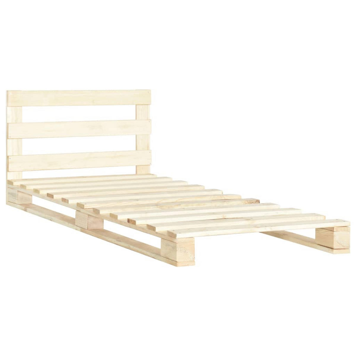 PALETTENBETT Massivholz Kiefer 90×200 cm - Braun, Holz - furnicato