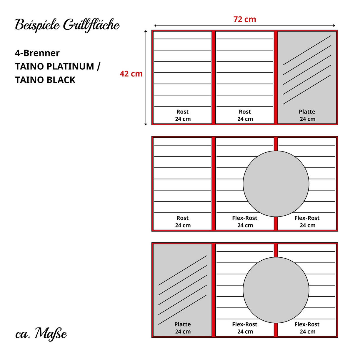 GRILLPLATTE Gusseisen - Schwarz, Metall (24/42cm) - TAINO