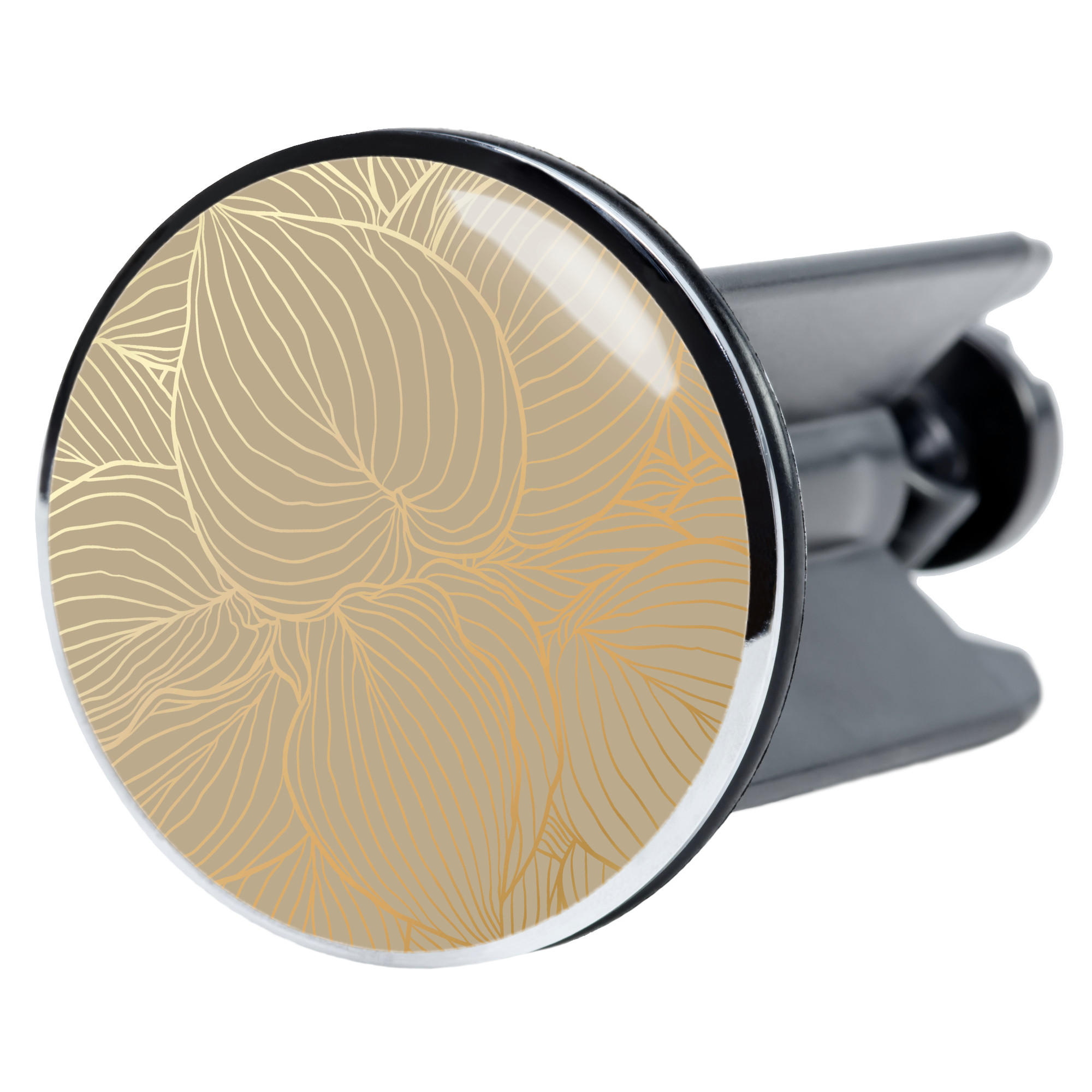 WASCHBECKENSTÖPSEL Hosta - Goldfarben, Kunststoff/Metall (4/7/7cm) - Sanilo