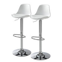 BARSTUHL - 2er-Set - Kunststoff / Edelstahl - Weiß, Kunststoff/Metall (39/83/40cm) - home24