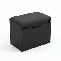 SCHUHSCHRANK Vira 60/50/35 cm Sitzbank - Schwarz, Holzwerkstoff (60/50/35cm) - BOXIMO
