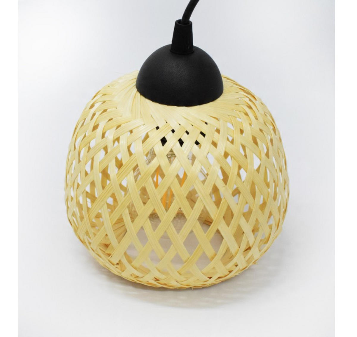 PENDELLEUCHTE BOHO - Beige/Schwarz, Holz/Metall (34/34/100cm) - kiki design