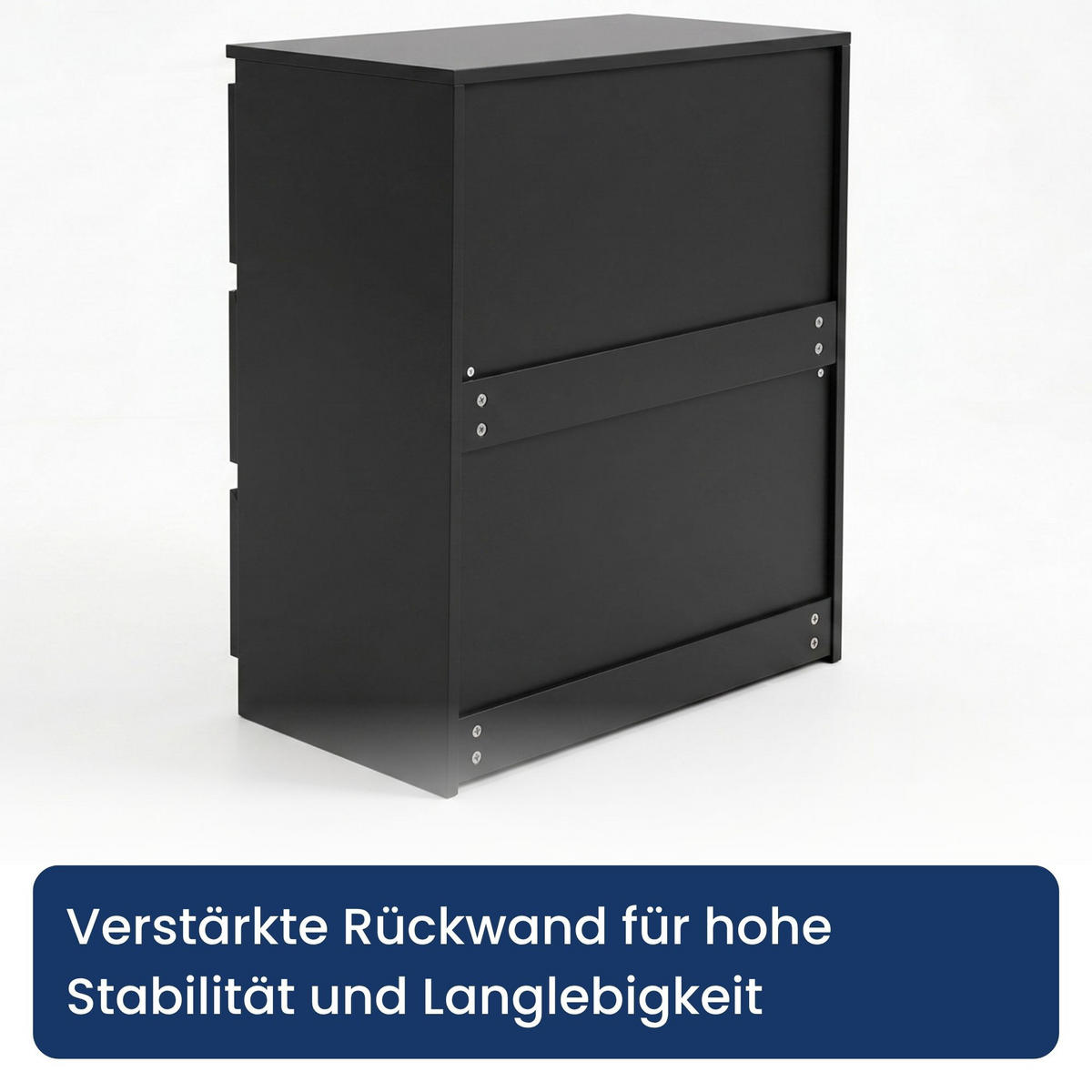 KOMMODE mit drei Schubladen in Schwarz - Schwarz, Holzwerkstoff (70/77/40cm) - Home Collective