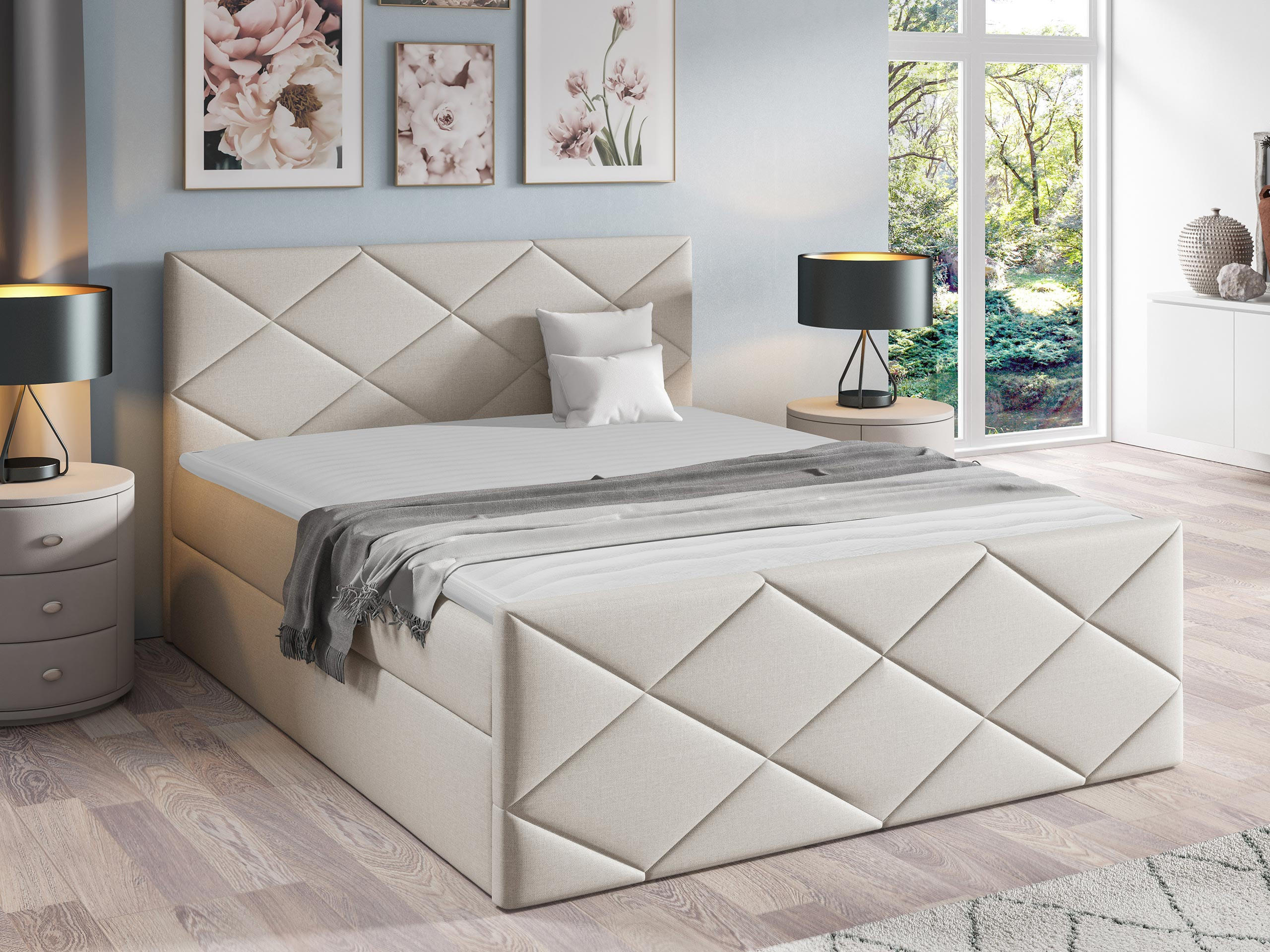 BOXBETT Herkules - Creme, Holz (180/200cm) - MIRJAN24