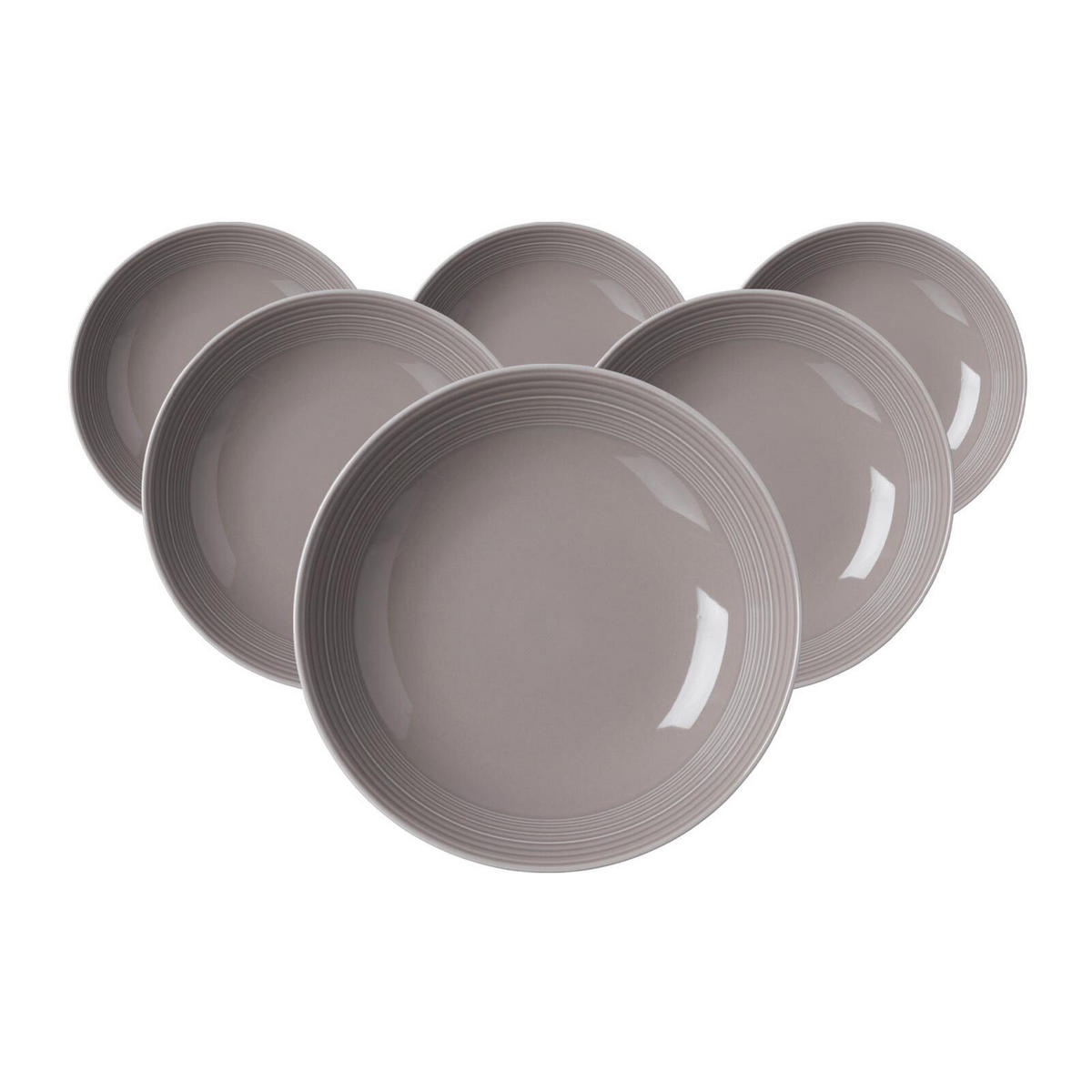 SUPPENTELLER Levi Grau ø 22 cm 6er Set - Grau, Keramik (22cm) - Ritzenhoff Breker