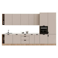 KÜCHENZEILE 395 cm - Sorento KS10-M395 - in Beige / Sonoma Eiche - Beige/Schwarz, Holz/Metall (395/247/58cm)