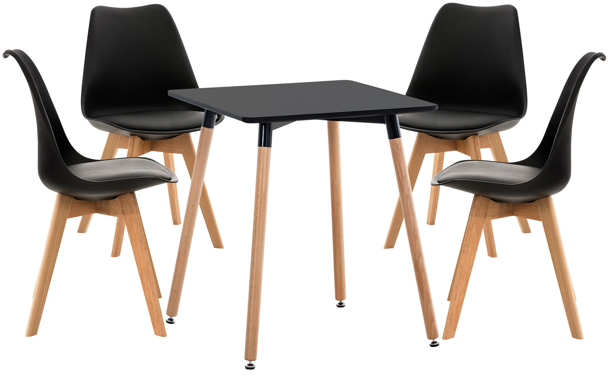 TISCHGRUPPE Holz schwarz - Schwarz, Holz (160/83/160cm) - CLP