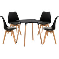 TISCHGRUPPE Holz schwarz - Schwarz, Holz (160/83/160cm) - CLP