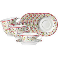 TEETASSEN MIT UNTERTASSEN Shanti Ostfriese bunt 100 ml 6er Set - Multicolor, Keramik (100L) - Ritzenhoff Breker