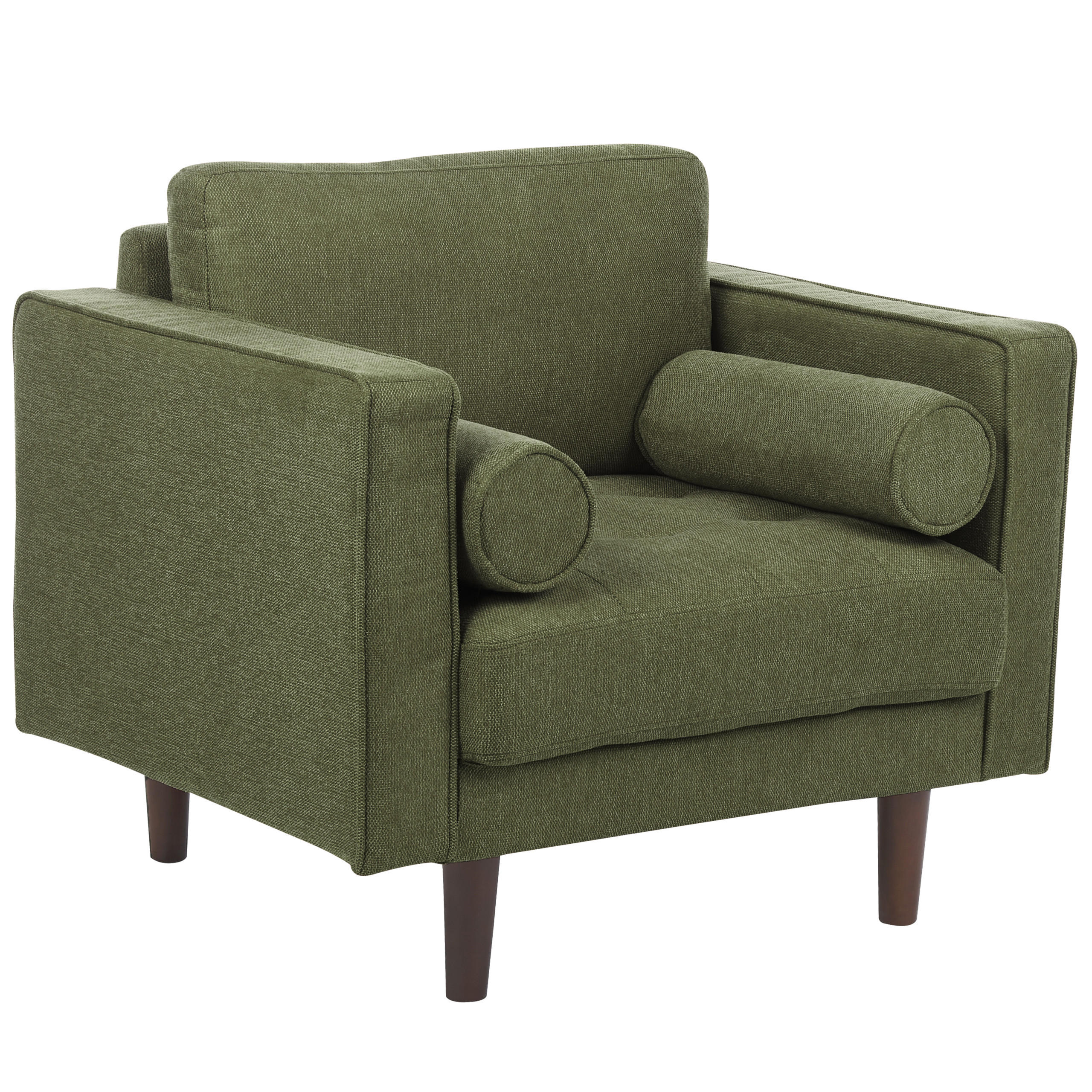 SESSEL dunkelgrün Nurmo - Dunkelbraun/Grün, Textil (86/78/74cm) - Beliani
