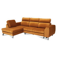 ECKSOFA ANTE Links, mit Schlaffunktion und Bettkasten, Senfgelb - Gelb, Textil/Metall (266/184cm) - Idohome