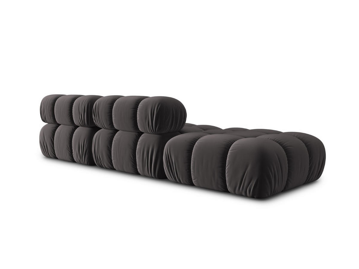 MODULARES-SOFA links Bellis aus Samt dunkelgrau 4 Sitzplätze - Dunkelgrau, Textil (94/63/282cm) - Micadoni