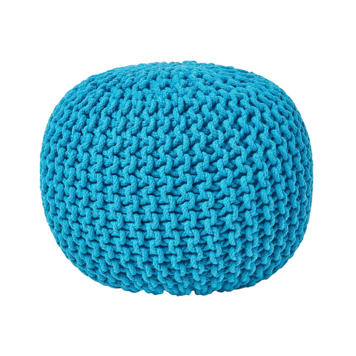 STRICK-POUF türkis, 40/40/35 cm - Türkis, Textil (40/35/40cm) - Homescapes