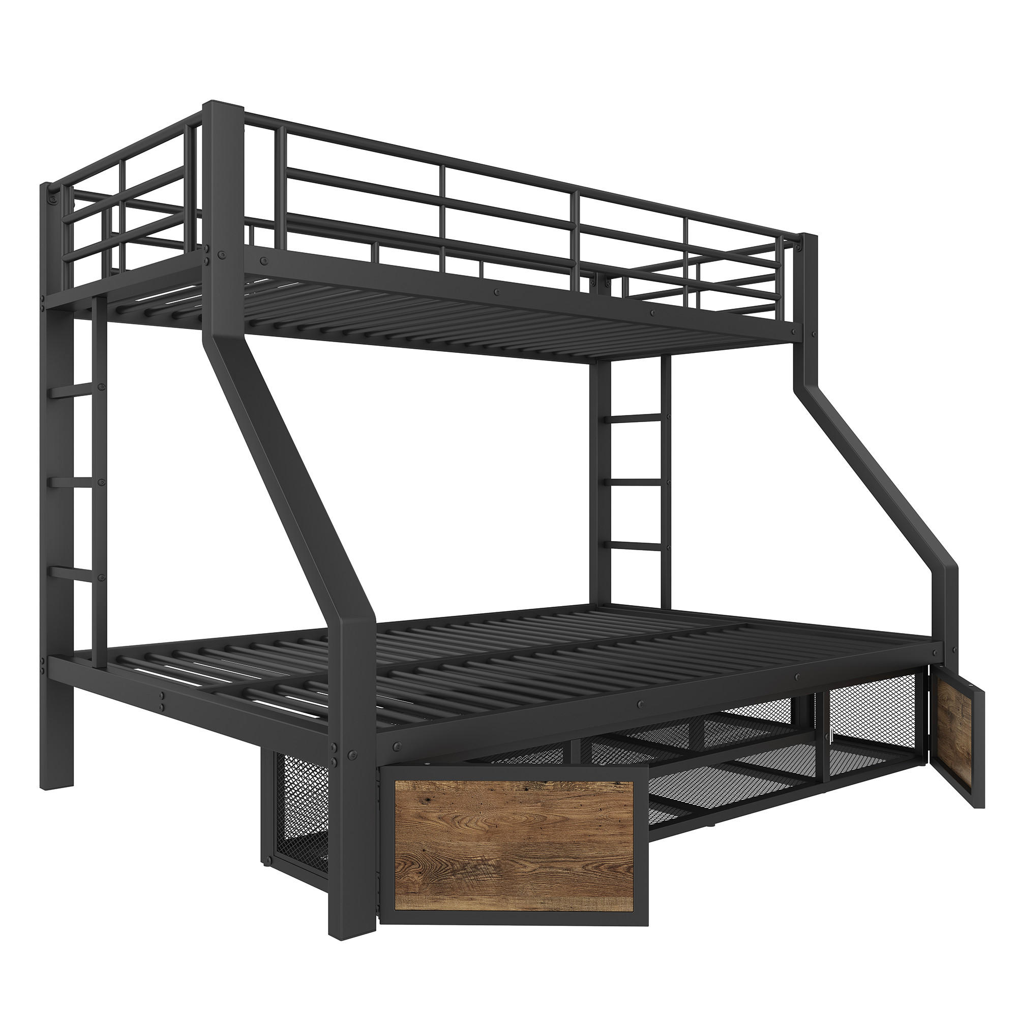 ETAGENBETT 90/140x200 Schwarz - Schwarz, Metall (90/200cm) - ComfortXL