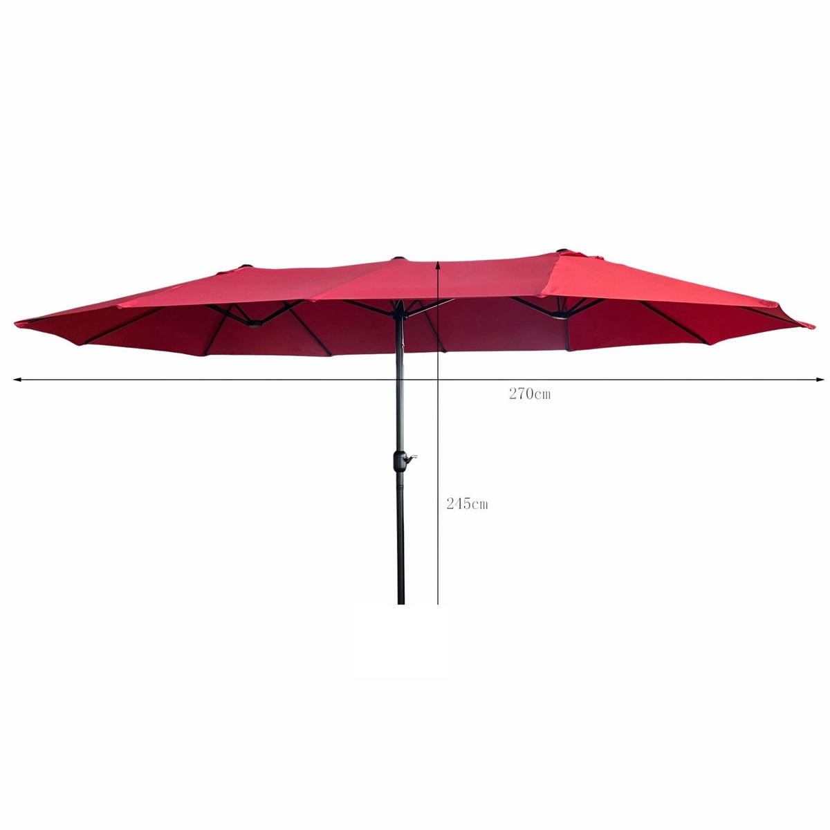 SONNENSCHRIM Rot 245/460 cm - Rot/Schwarz, Metall (460/270cm) - Akord