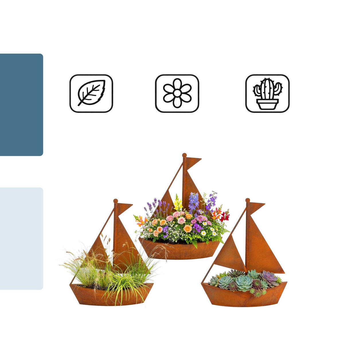 GARTENDEKO - Braun, Metall (43cm) - Relaxdays