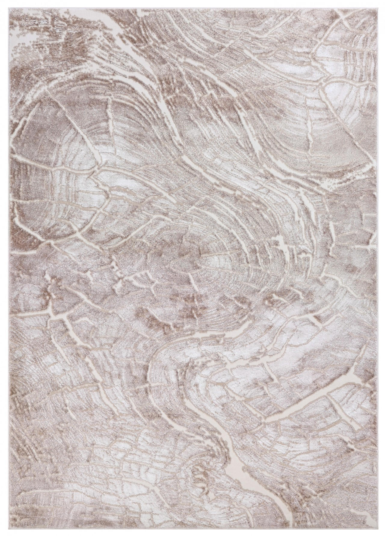 KOBEREC béžový krémový abstraktný - 140 x 200 cm - béžová, textil (140/200cm) - Mazovia