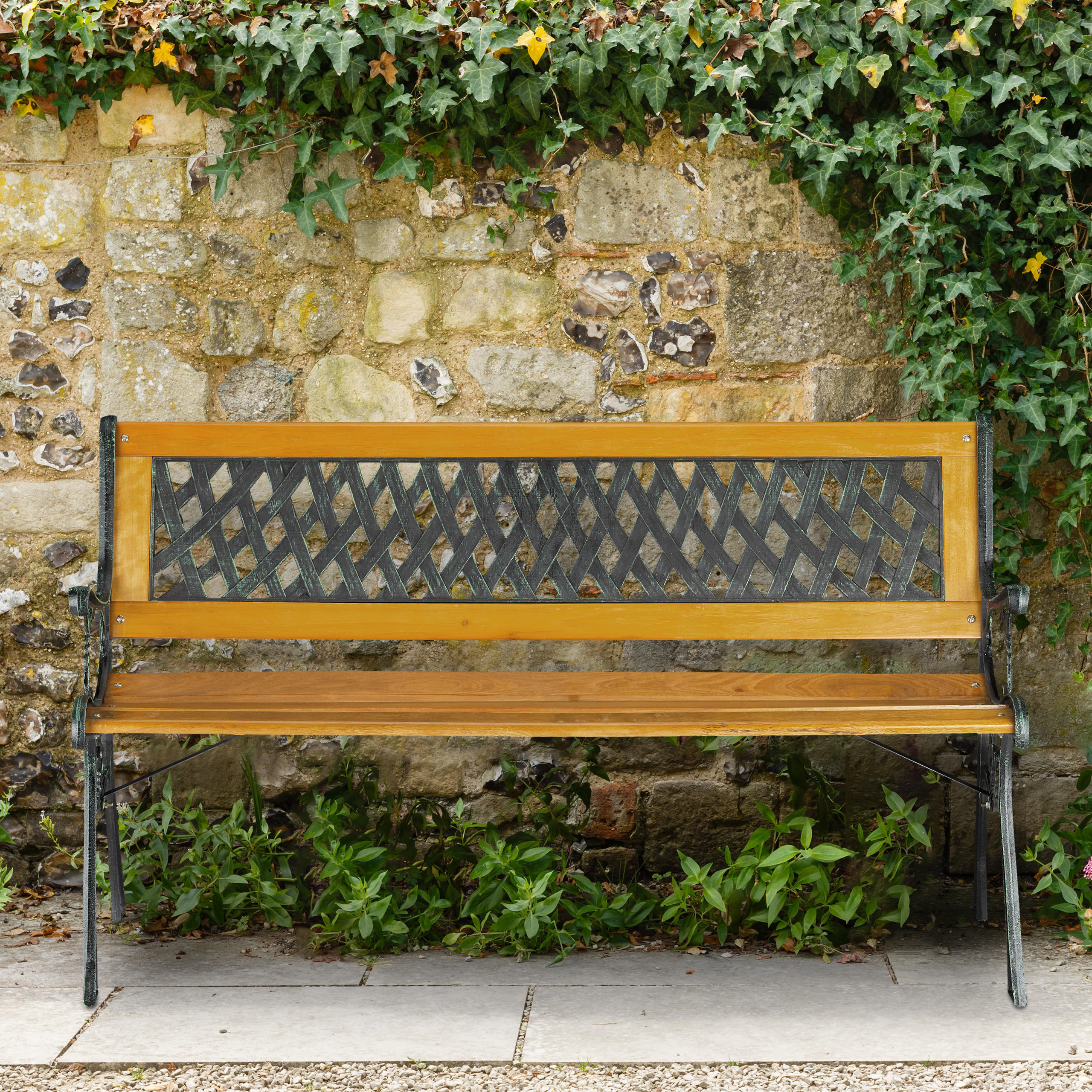 GARTENBANK - Multicolor, Holz/Kunststoff (125/73/52cm) - Relaxdays