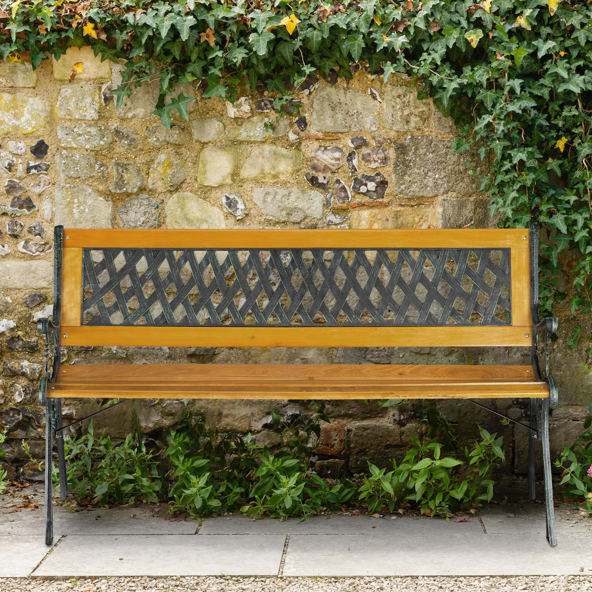 GARTENBANK - Multicolor, Holz/Kunststoff (125/73/52cm) - Relaxdays