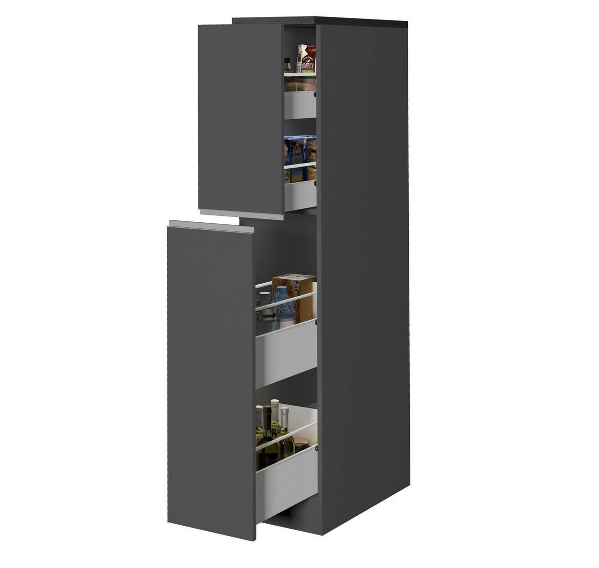 KÜCHENSCHRANK Anthrazit, Schiefer 60/30/165 cm - Schwarz, Holzwerkstoff (30/165/60cm) - DMORA