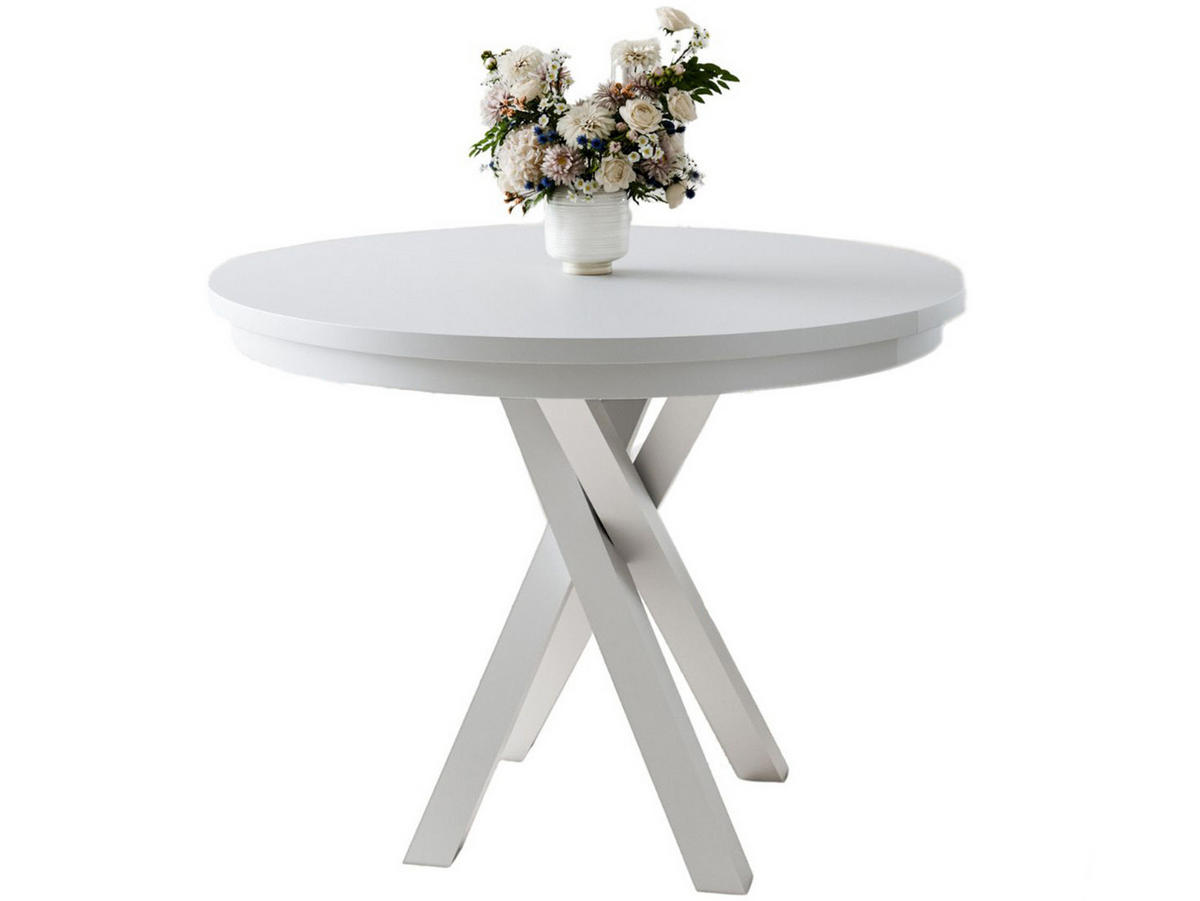 ESSTISCH 100-140 LOFTO Weiß - Weiß, Holzwerkstoff (100/100/77cm) - Compleo24