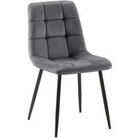 STUHL Samt Dunkelgrau - Dunkelgrau, Textil/Metall (45/84/55cm) - CLP