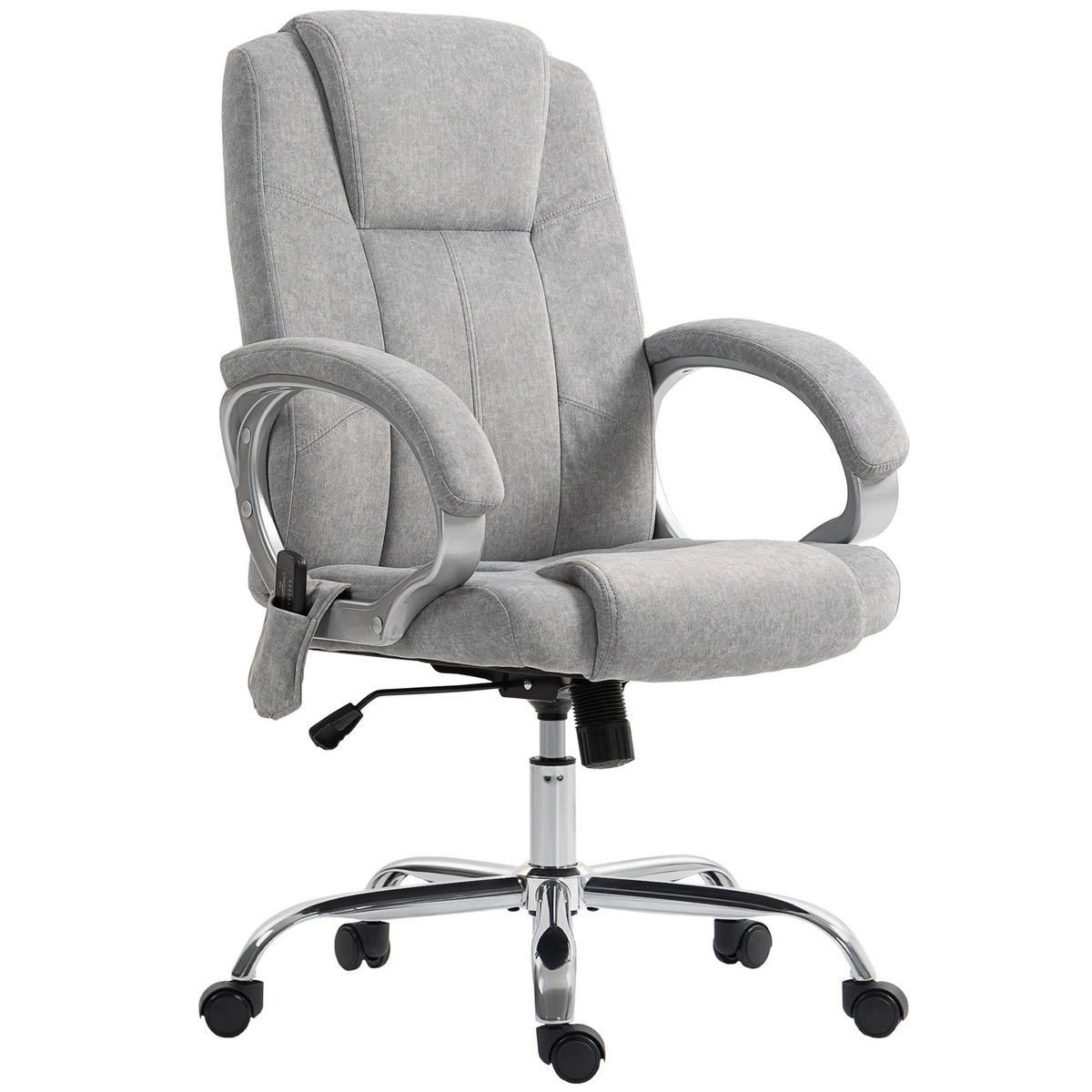 BÜROSTUHL Grau, Massage- & Heizfunktion, Höhenverstellbar, 66/70/111-119 cm - Grau, Metall (70/119/65cm) - PANGIVO