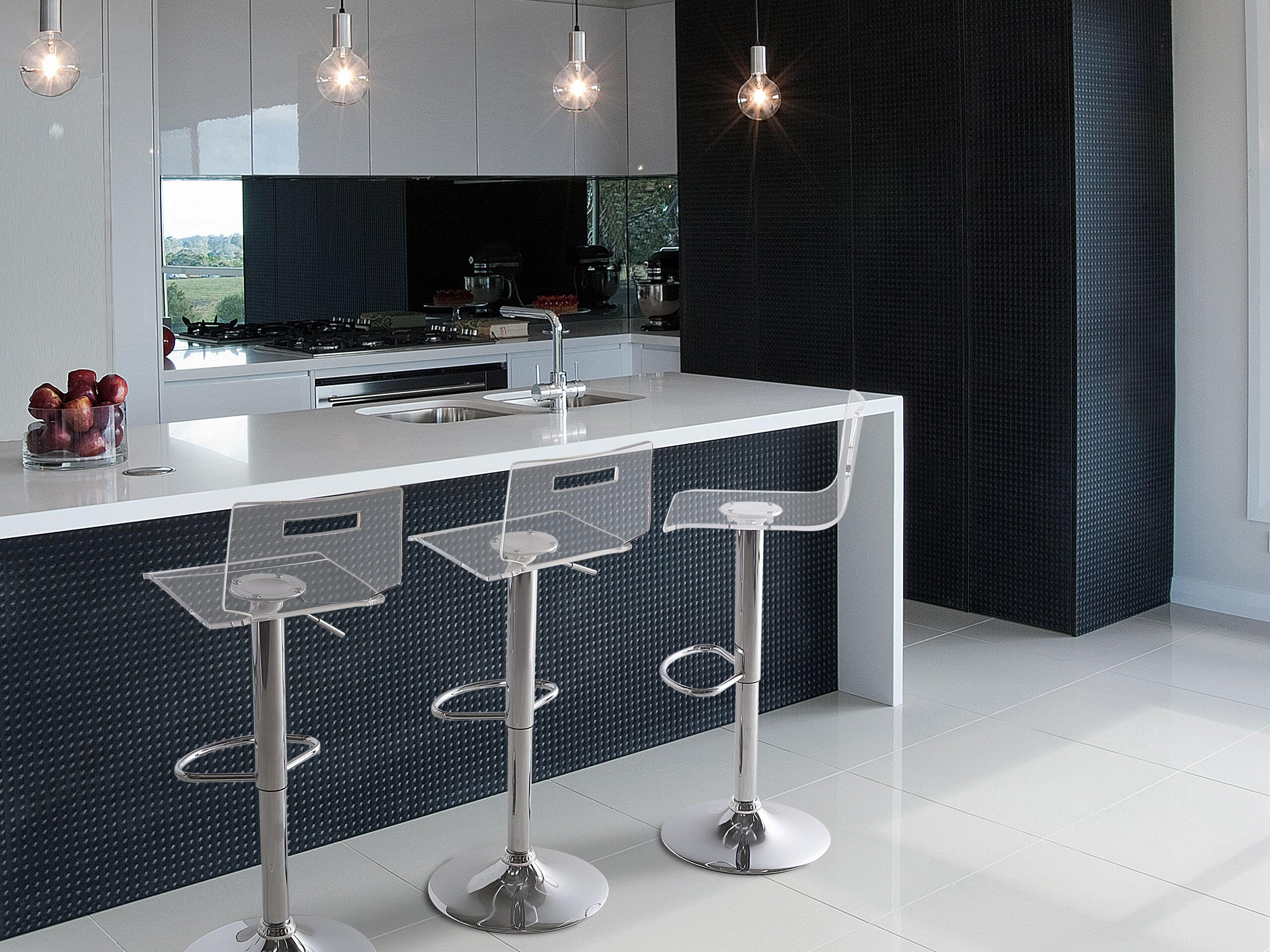 Thumbnail - Beliani Barhocker, Transparent, Kunststoff, 1-Sitzer, 38x102x38 cm, Esszimmer, Barmöbel, Barhocker