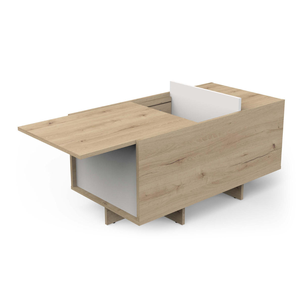 COUCHTISCH - lead 90,7/47,9/49,5 cm - Eschefarben, Holzwerkstoff (49.9/47.9/49.5cm) - Calicosy