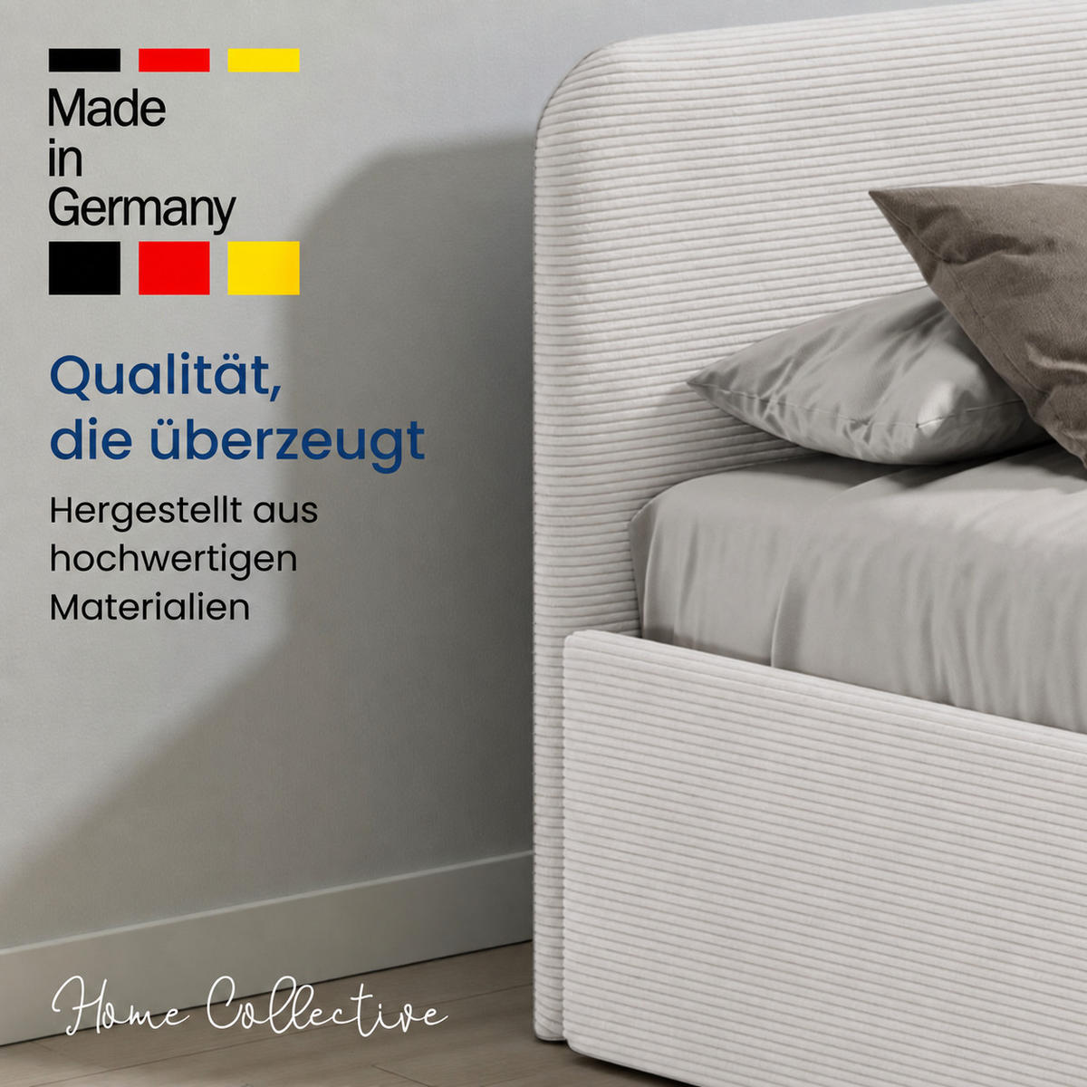 POLSTERBETT 200x200 cm in Weiß - Weiß, Holzwerkstoff/Textil (200/200cm) - Home Collective