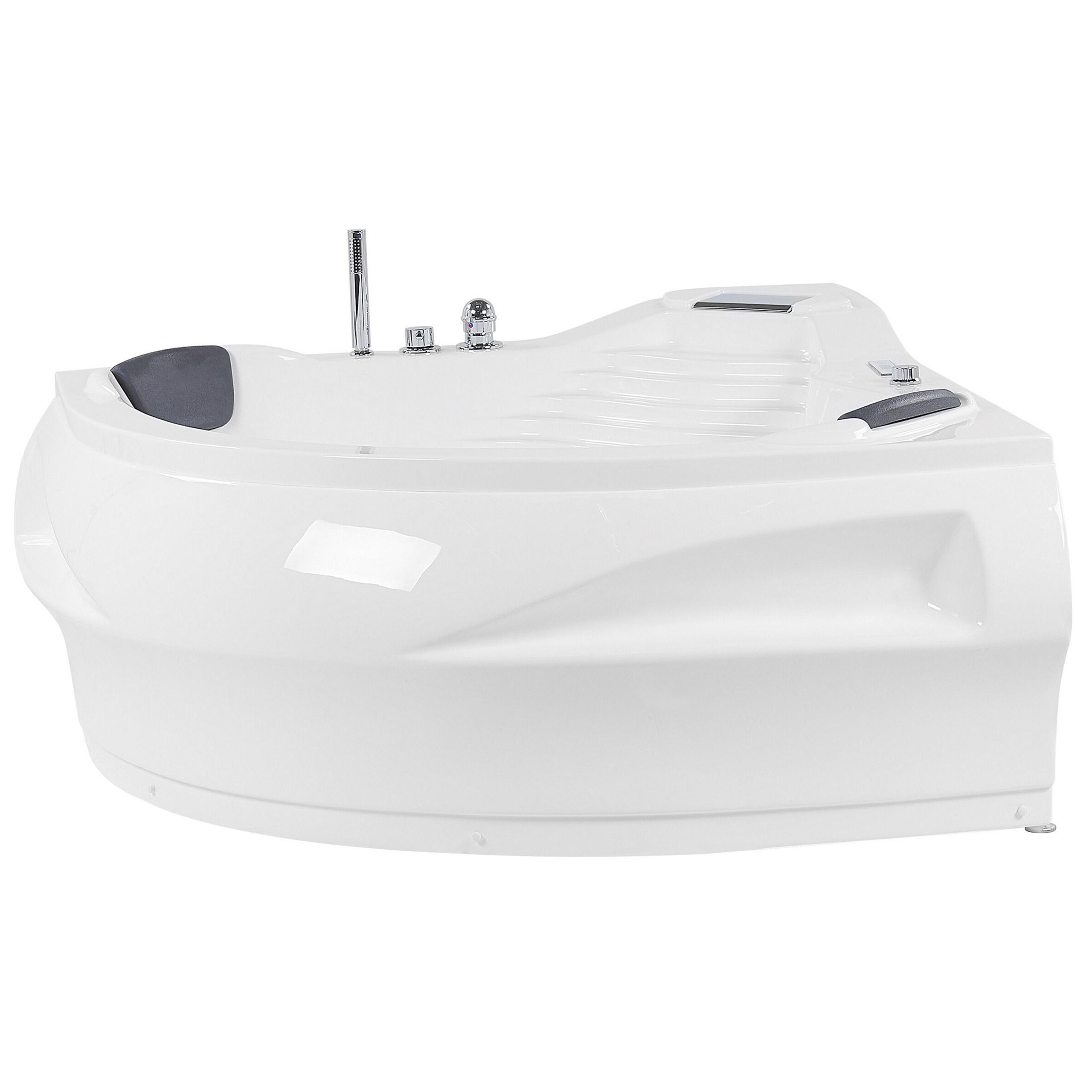 Beliani Whirlpool-Badewanne Weiß 145x67x210 cm