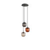 GALERIELEUCHTE Velo 3-flammig Mehrfarbig Ø 20cm - Multicolor/Schwarz, Glas (20/20/20cm) - s.luce