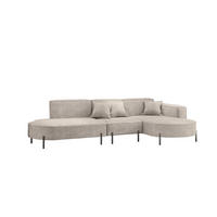 ECKSOFA Valencia - Hellgrau, Holzwerkstoff/Textil (321/165cm) - Fun Möbel