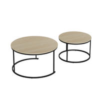COUCHTISCH-SET Eichefarben 2er-Set 80/80/45 cm - Eichefarben, Metall (80/80/45cm) - PANGIVO