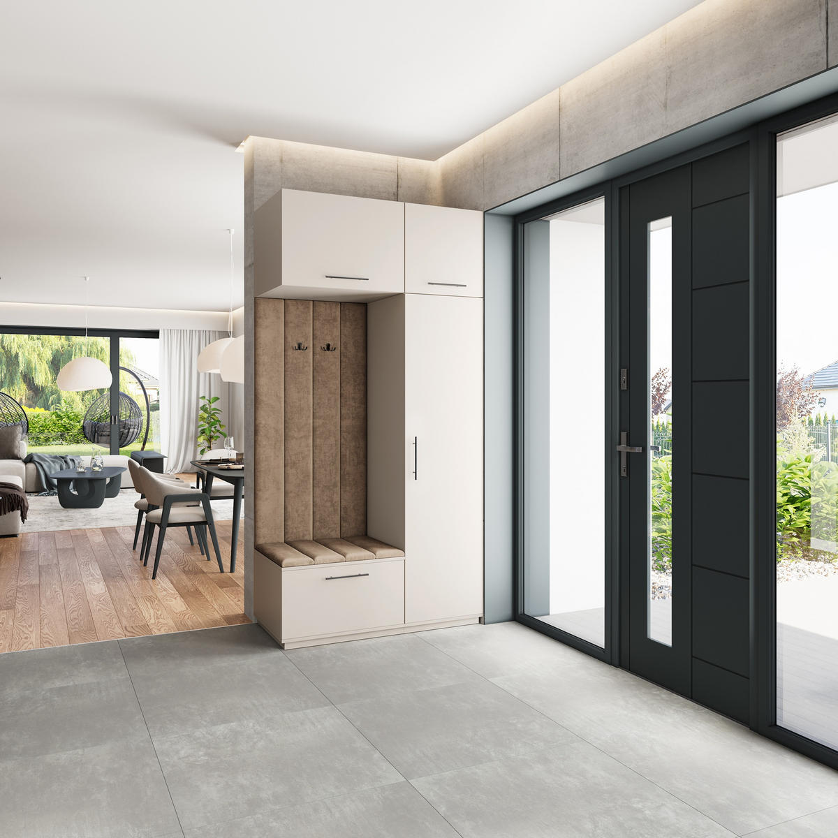 GARDEROBENSCHRANK REMA 120/240/60 cm Modern Garderobe-Set Kaschmir - Kaschmir/Beige, Holzwerkstoff (120/240/60cm) - MASSENO