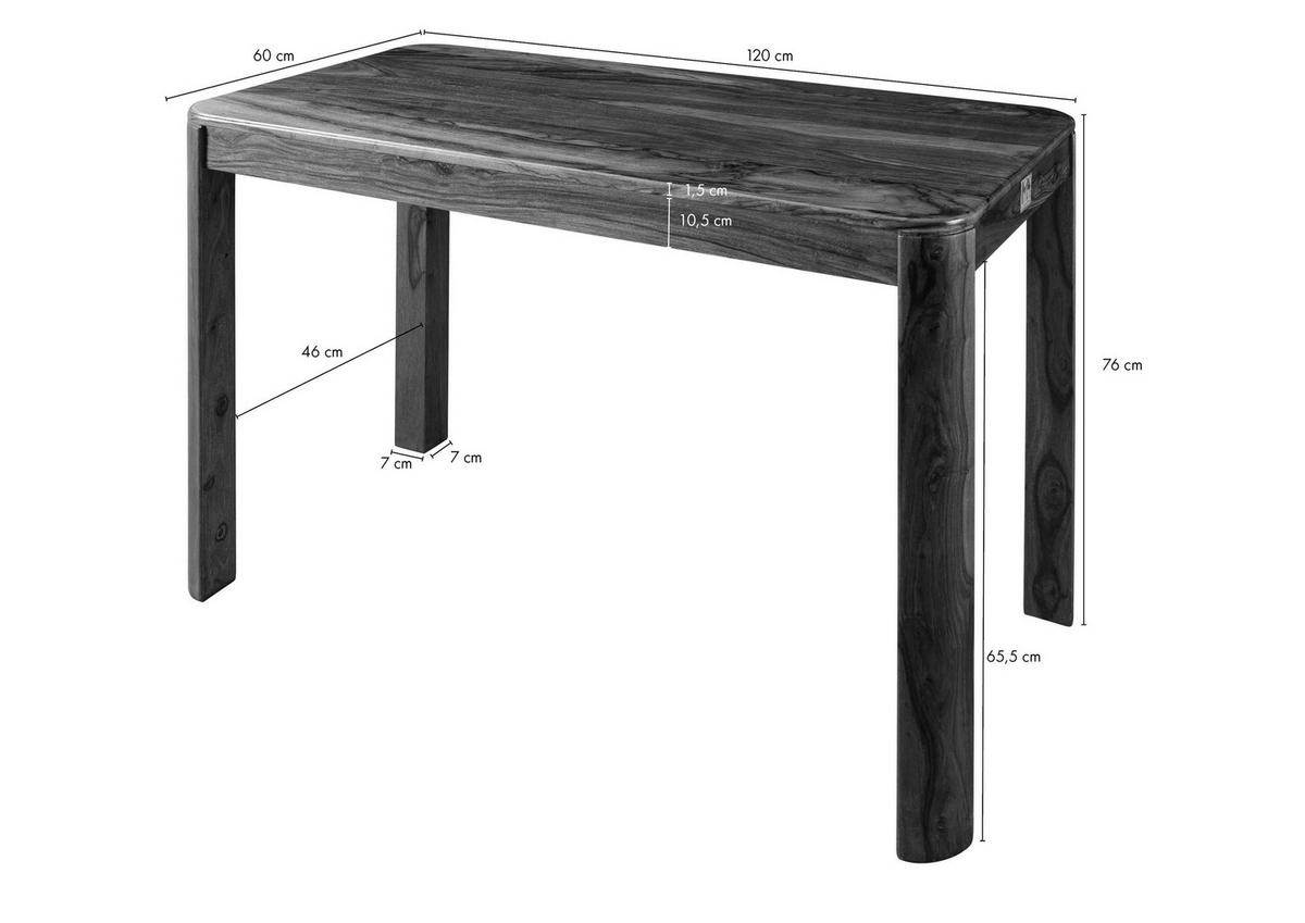 ESSTISCH Sheesham 120x60x76 rot-braun gebeizt TORONTO #156 - Dunkelbraun, Holz (120/60/76cm) - Massivmoebel24