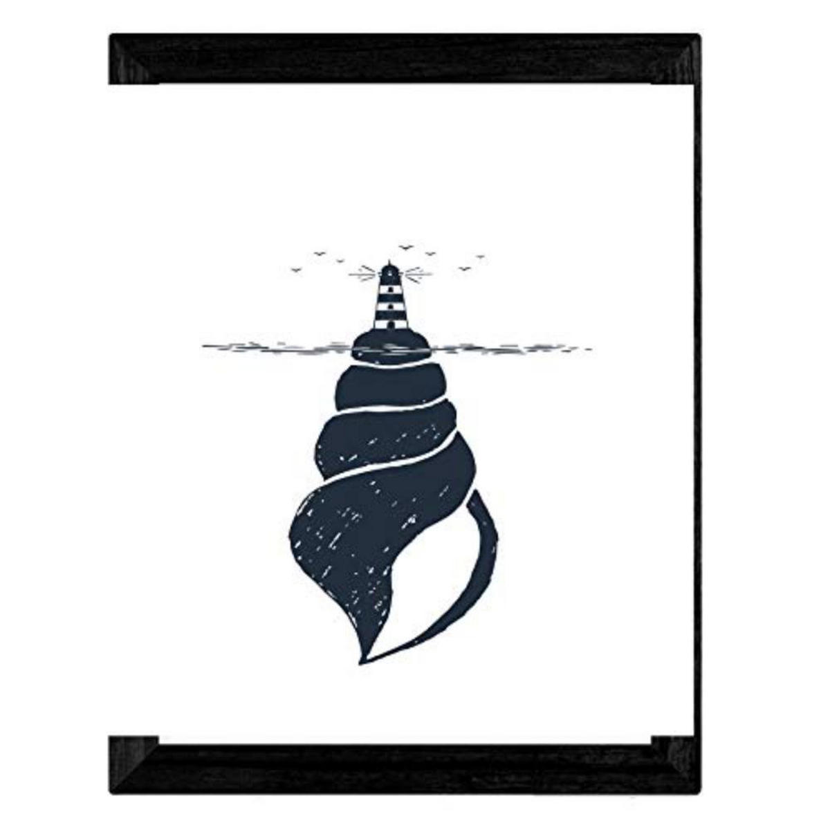 POSTER Set mit 4 Marino Wald A3 Schwarzer Rahmen - Schwarz, Papier (29.7/3cm) - Nacnic