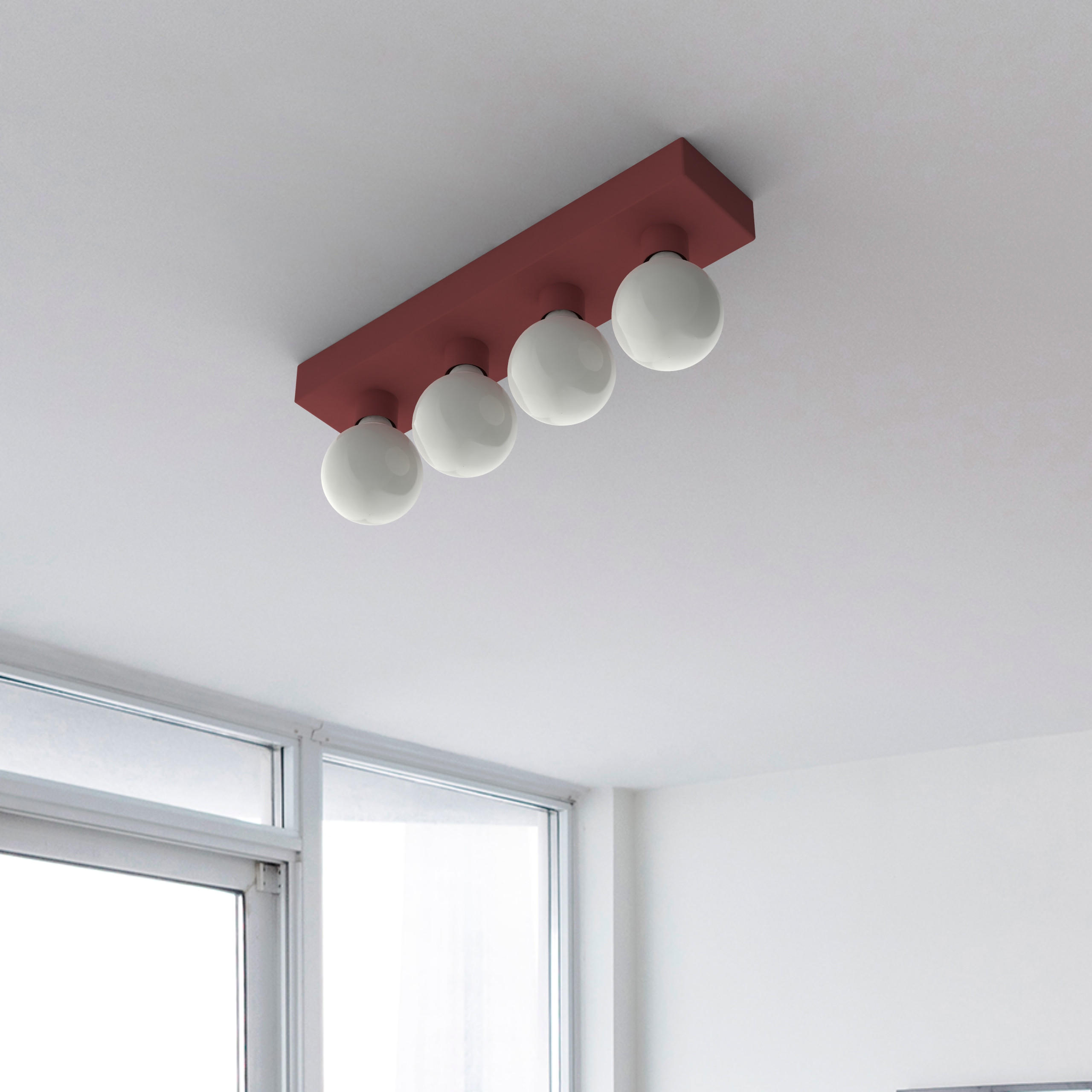 DECKENLEUCHTE - Rot, Metall (10/45/7.5cm) - Lumicom