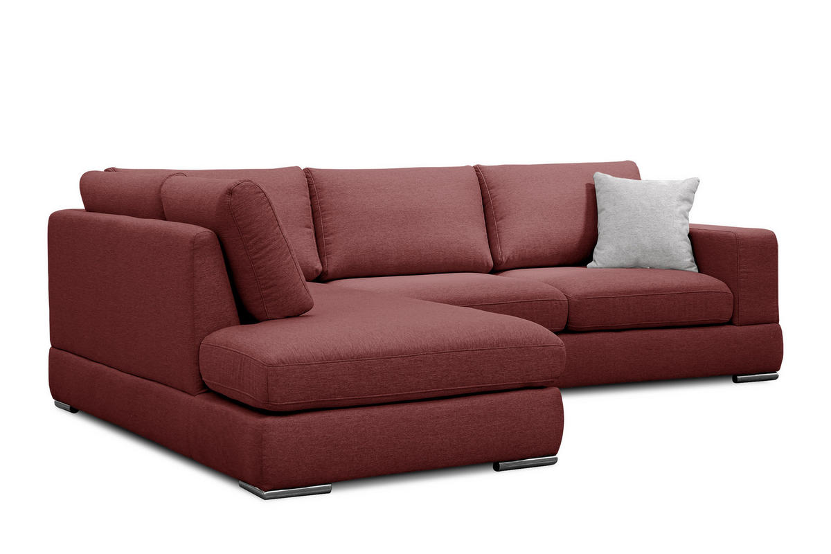 ECKSOFA OTTO 5-Sitzer, bordeaux - Bordeaux, Holzwerkstoff/Textil (219/279cm) - Courtois Laville