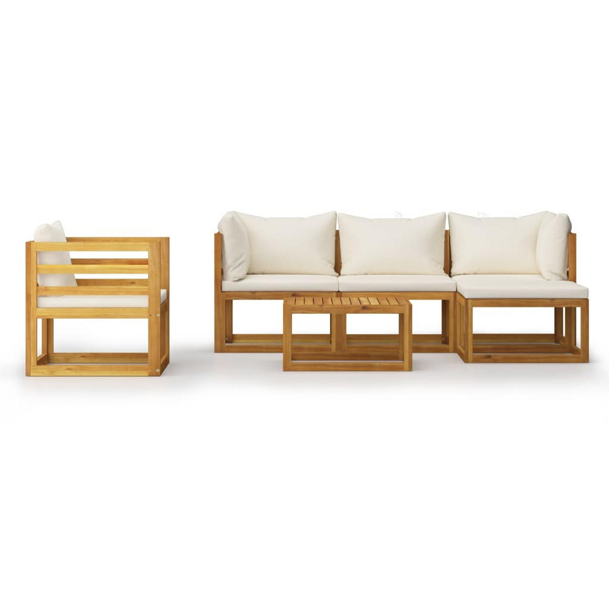 GARTENSET Remington 6-teilig - Creme, Holzwerkstoff - Nettlife