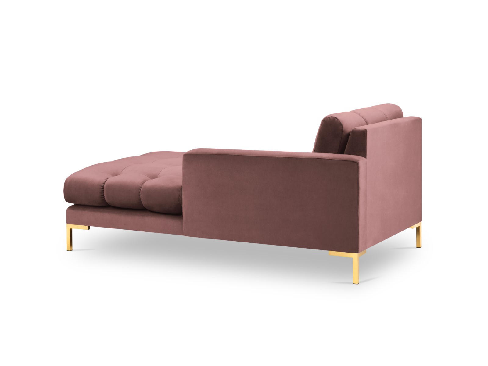 CHAISELONGUE rechts Mamaia aus Samt rosa - Pink, Textil (102/75/185cm) - Micadoni