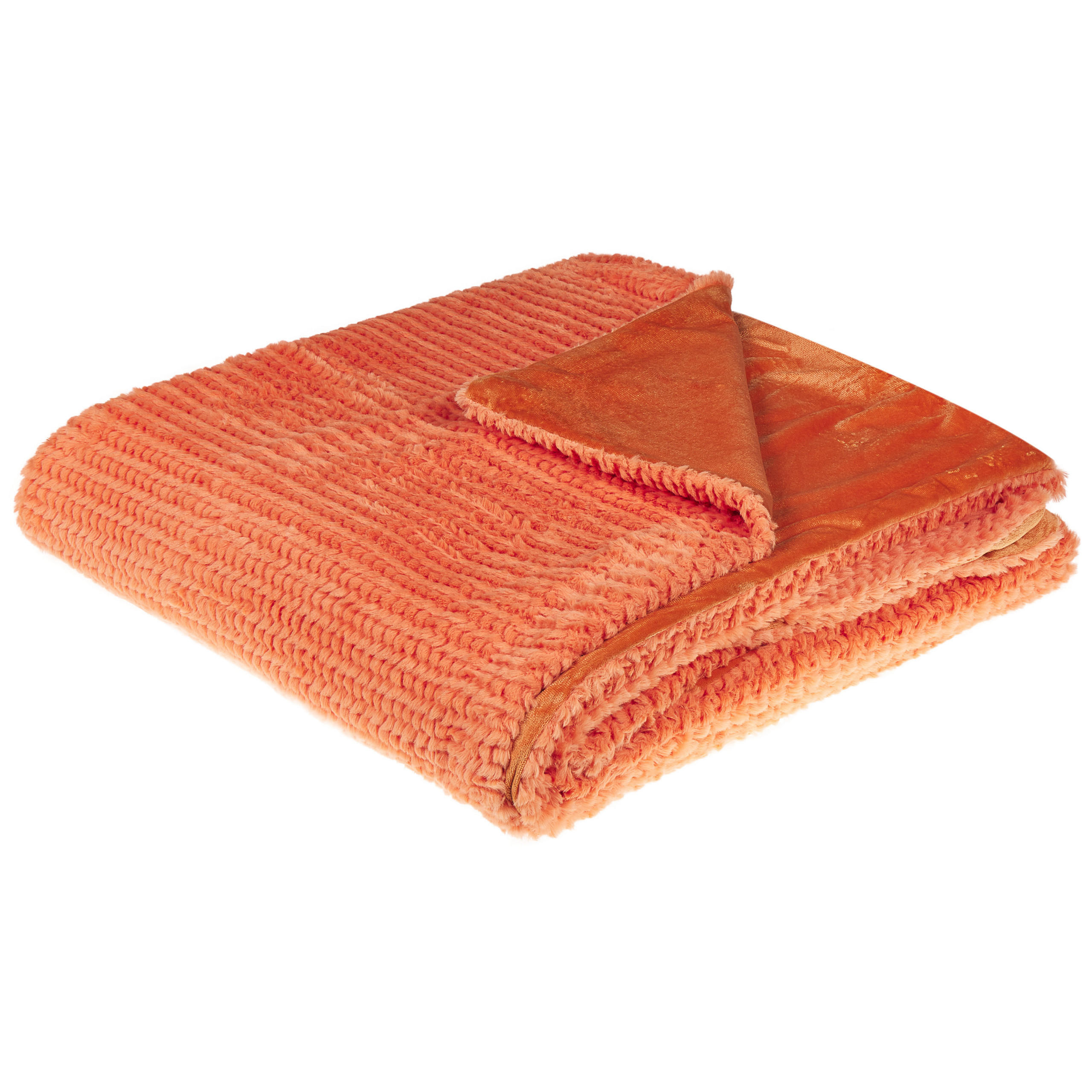 DECKE Orange Bjas 200/220 cm - Orange, Textil (200/220cm) - Beliani