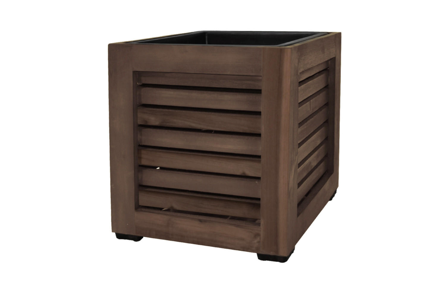 PFLANZKASTEN Colorado 3, 28 x 28 cm, Akazienholz, dunkel Braun - Dunkelbraun, Holz (28/28/28cm) - dasmöbelwerk